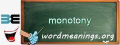 WordMeaning blackboard for monotony